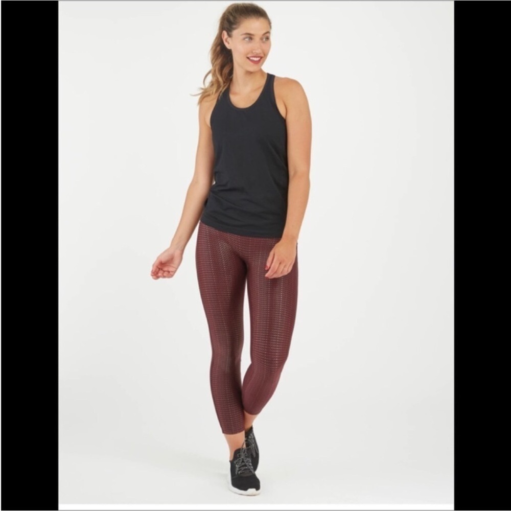 Spanx 7/8 leggings Metallic mist - wine and rose gold Size Small